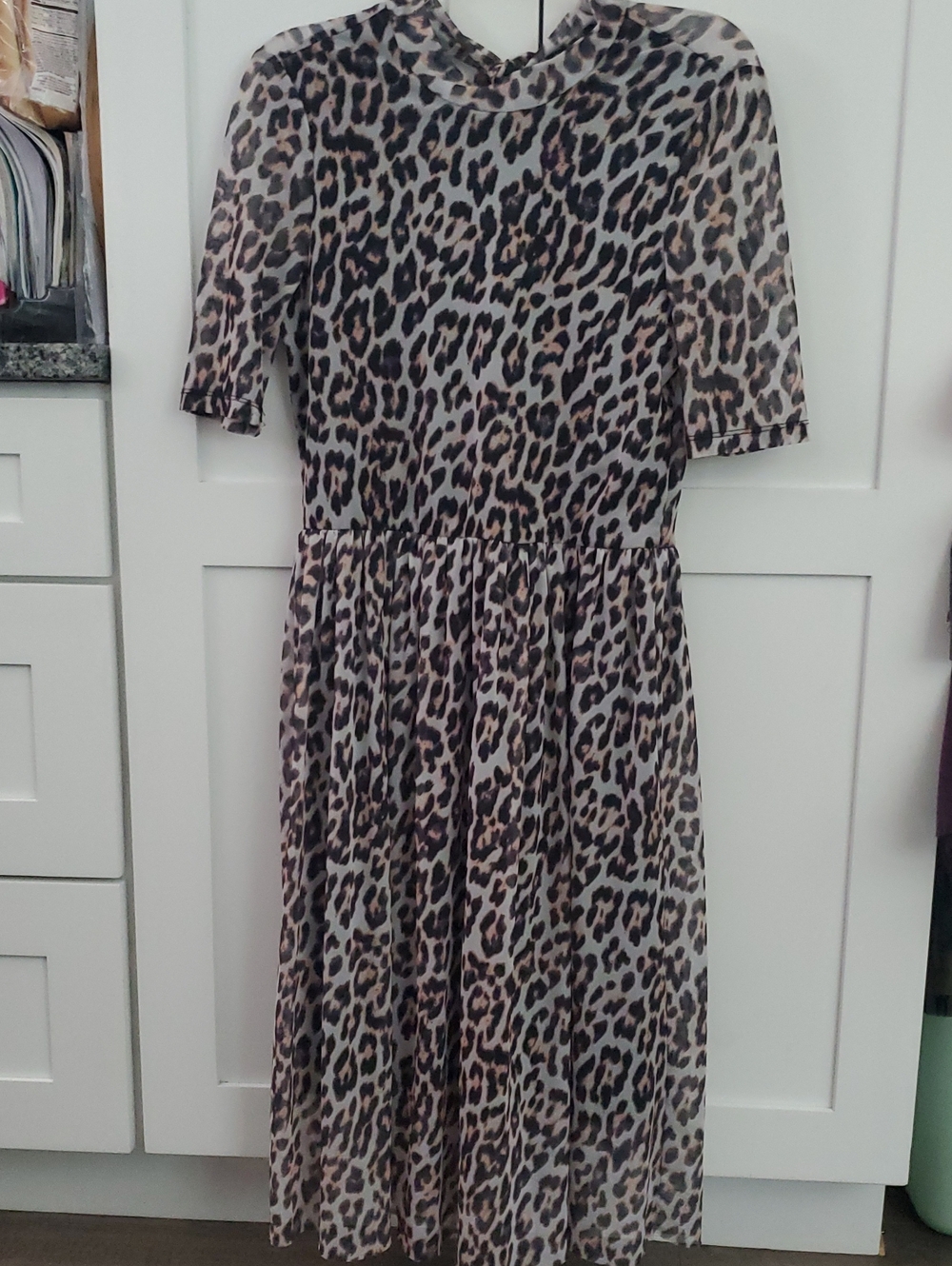 Vero Moda Leopard Print Midi Dress in Brown and Black